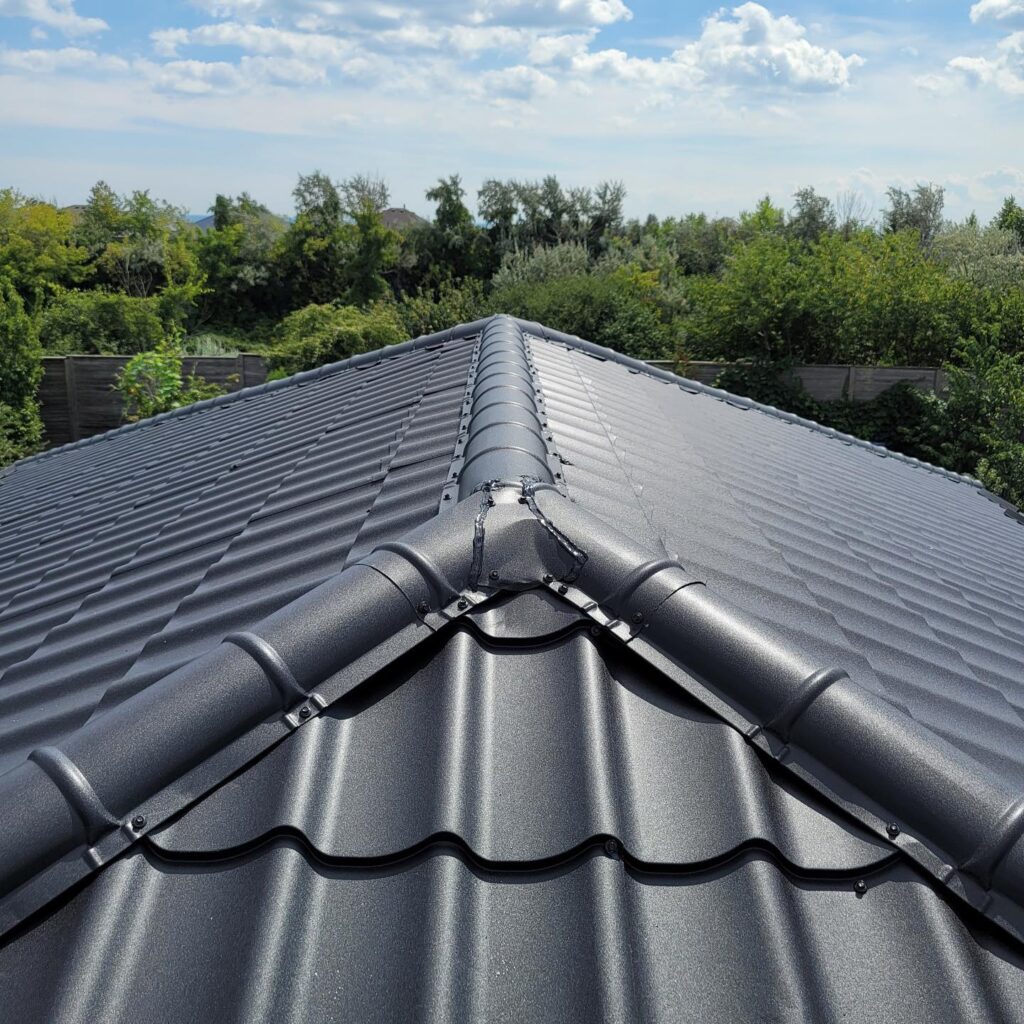 dark roof drone view